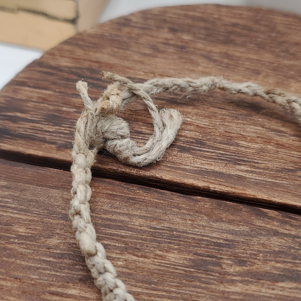 B2418 hemp beaded twine bracelet earthy naturalist - Picture 3 of 3